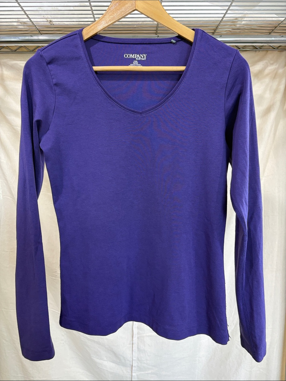 Company Purple V-Neck Long Sleeve Tee